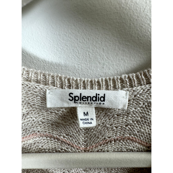 Splendid Sleeveless Linen Blend Open Knit Bohemian Quiet Luxury Coastal Tunic M - Picture 3 of 7